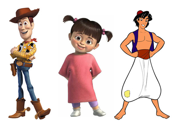 Woody, Boo, Aladdin Woody, Boo, Aladdin